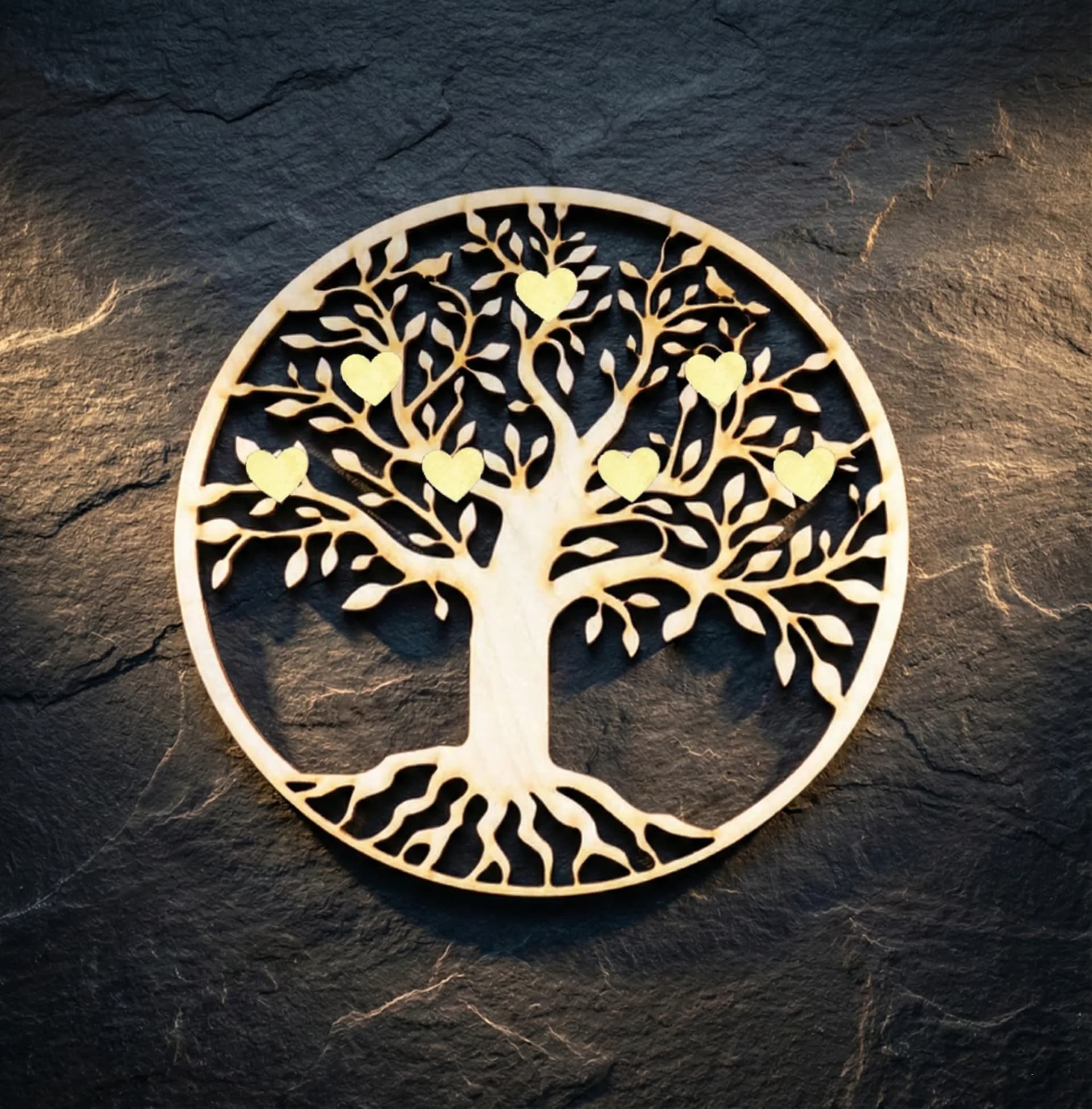 ARBRE DE VIE 28 CM PERSONALISATION 7 PRENOMS