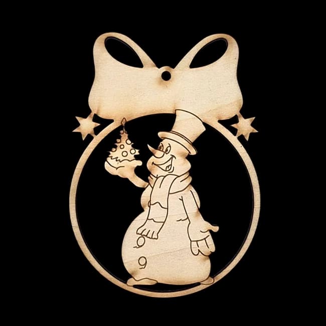 BOULE BONHOMME DE NEIGE AVEC SAPIN