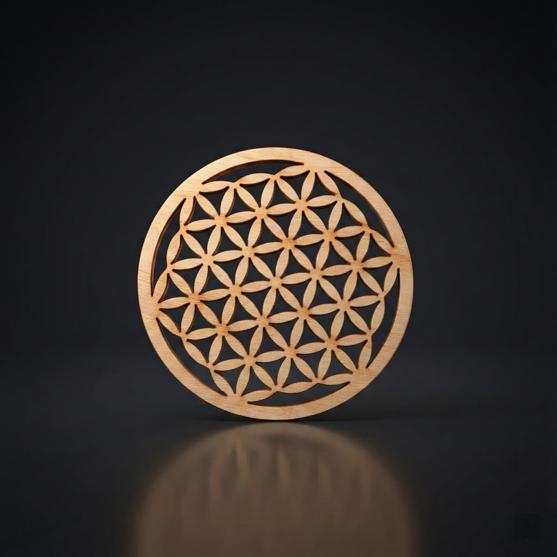 Fleur de vie en bois de peuplier 80 mm de diamètre