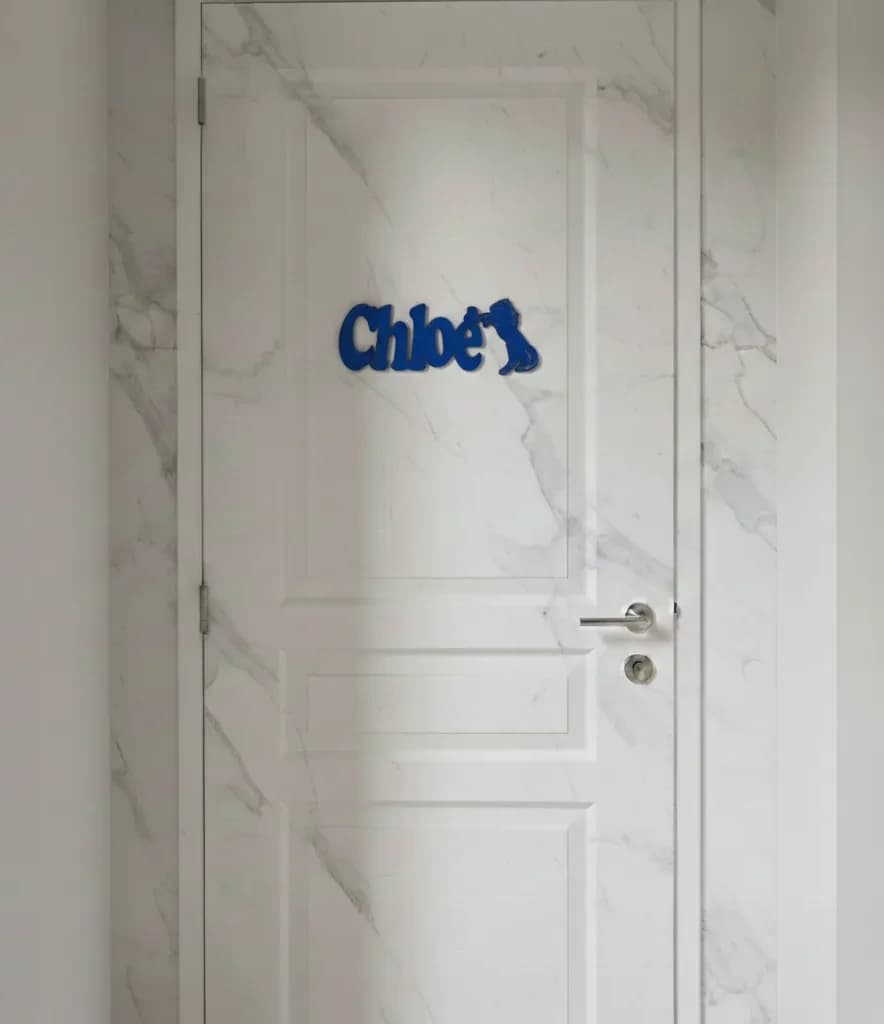 PRÉNOM DE PORTE DÉCOUPE/GRAVURE LASER CHEVAL EN CONTRE PLAQUE 3 MM D'ÉPAISSEUR PERSONNALISABLE 1